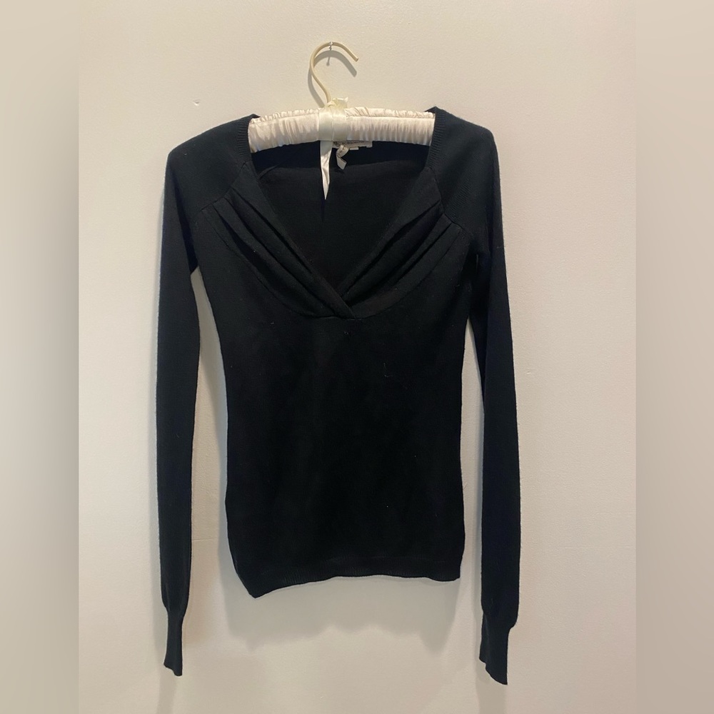 BCBG long sleeved, fitted black sweater